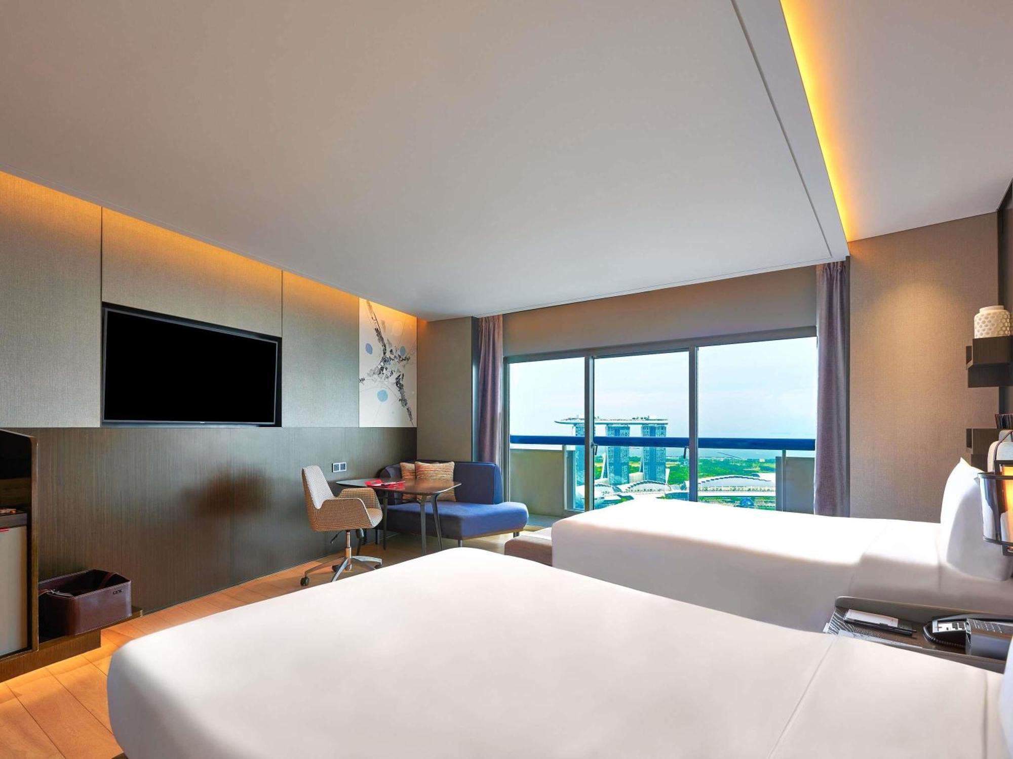 Executive Prestige, 2 Doubles, Lounge Access, High Floor, Balcony, Marina Bay View