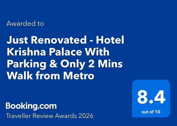Just Renovated - Hotel Krishna Palace With Parking & 2 Mins Walk From Metro